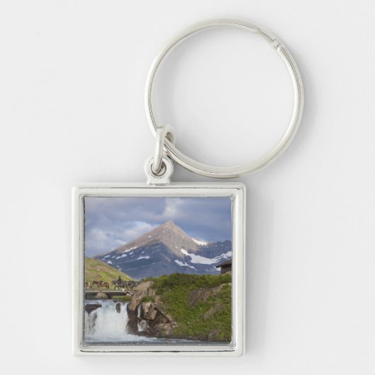 Packer führen Pferde über Brücke über Brücke Schlüsselanhänger (Vorne)