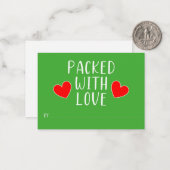 Packet mit Liebe-Flachnotierkarte Mitteilungskarte (Vorderseite/Rückseite Beispiel)