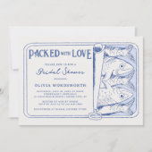 Packet mit Liebe gegossen Sardinen Brautparty Einladung (Vorderseite)
