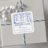 Packet mit Liebe gegossen Sardinen Brautparty Quadratischer Aufkleber