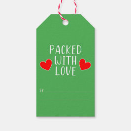 Packet mit Liebe-Geschenk-Tag Geschenkanhänger
