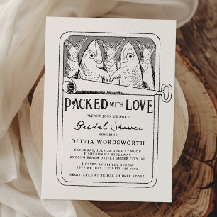 Packet mit Liebe Sardine Tinned Fish Brautparty Einladung