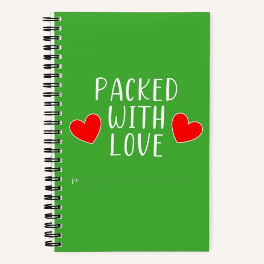 Packet mit Liebe Spiral Notebook Notizblock (Vorderseite)