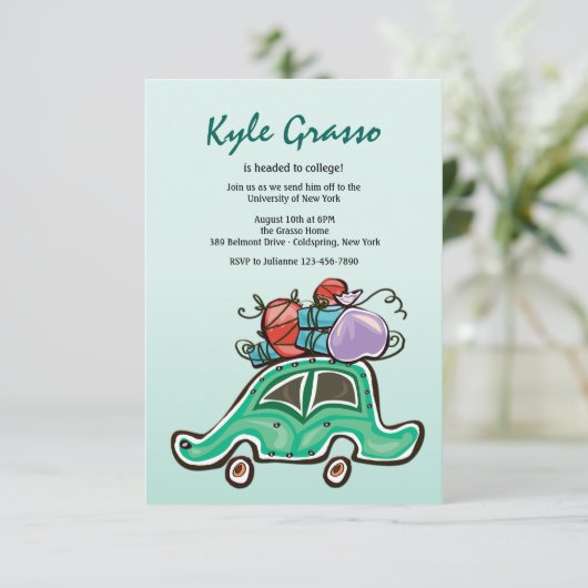 Packet und bereit für die Einladung (Stehend Vorderseite)