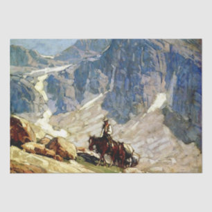 „Packin’ In“ Western Art von Edgar Payne Seidenpapier