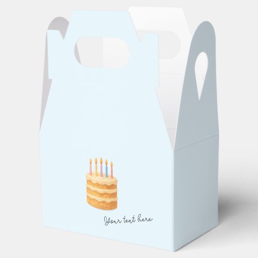 Packing box with a picture of a birthday cake geschenkschachtel (Geöffnet)
