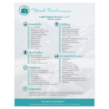 Packliste: Cold Climate Travel (1 Erwachsene)