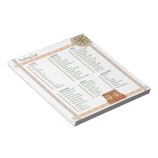 Packliste Notizblock (angewinkelt)