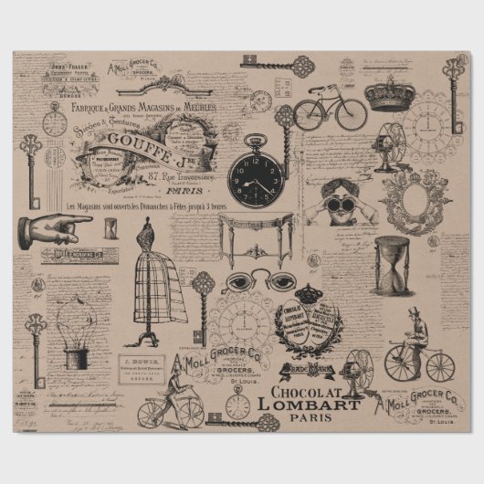 Packpapier-Art Vintag Geschenkpapier (Flach)