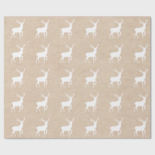 Packpapier-Blick und weißer Rotwild-Hirsch mit den Geschenkpapier (Flach)