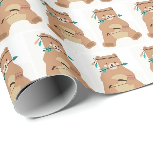 Packpapier - Brave Bär für Baby (Rolleneckpunkt)