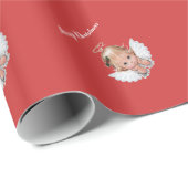 Packpapier der frohen Weihnacht-w/Angel (Rolleneckpunkt)