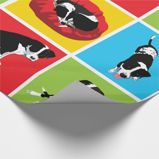 Packpapier der Pitbull zu Hause (Ecke)