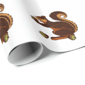 PACKPAPIER-EICHHÖRNCHEN MIT EICHEL GESCHENKPAPIER (Rolleneckpunkt)