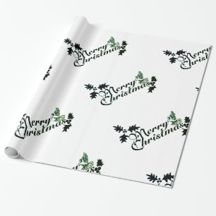 Packpapier "FROHE WEIHNACHT-" GRÜN UND WEISS