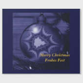 Packpapier, fröhliche Weihnachten, blau Geschenkpapier (Flach)