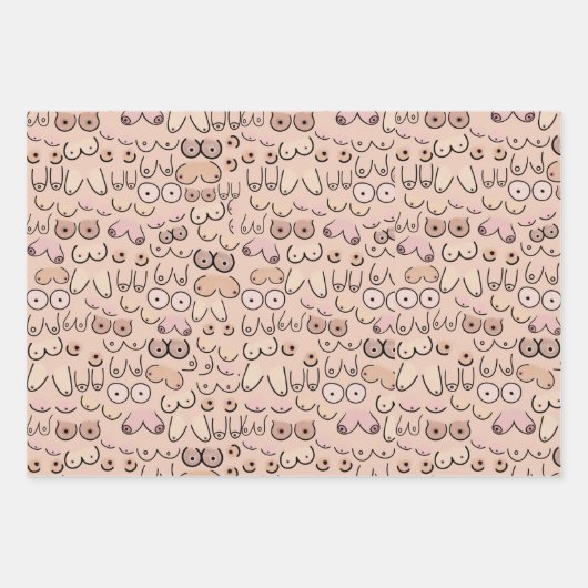 Packpapier für Brüste Geschenkpapier Set (Vorderseite 2)