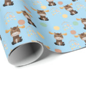 Packpapier für Elch- und Mobile-Baby-Boy-Duschverp (Rolleneckpunkt)
