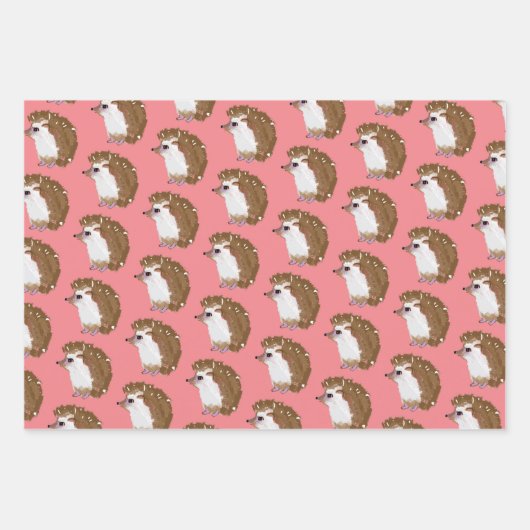 Packpapier für Funky Igel Geschenkpapier Set (Vorderseite)