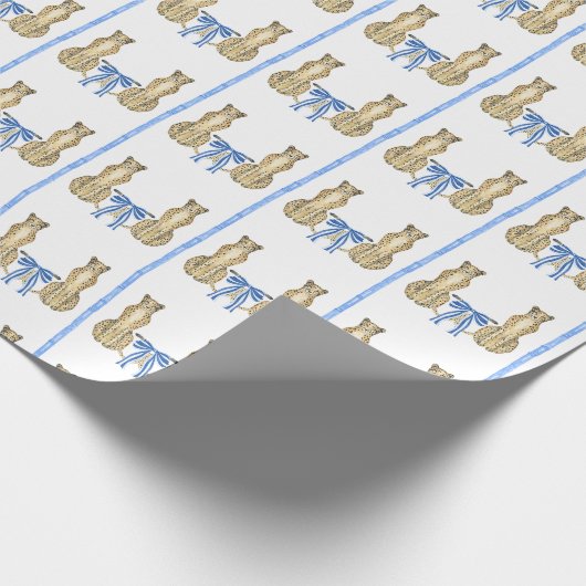 Packpapier für Geparden und blaue Bögen (Ecke)