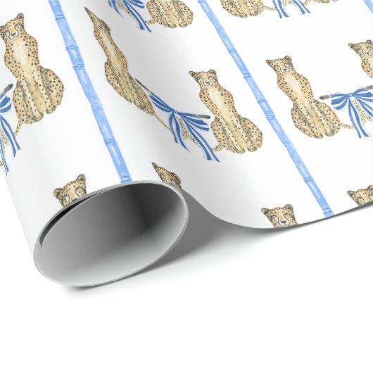 Packpapier für Geparden und blaue Bögen (Rolleneckpunkt)