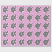 Packpapier für graue und rosafarbene Babydusche (Flach)