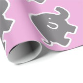 Packpapier für graue und rosafarbene Babydusche (Rolleneckpunkt)