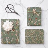 Packpapier für grüne Flora Geschenkpapier Set