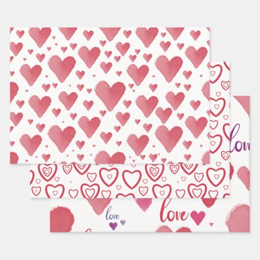Packpapier für Liebe und Herz Geschenkpapier Set (Set)