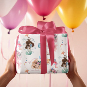 Packpapier für Meerjungfrau Geschenkpapier Set