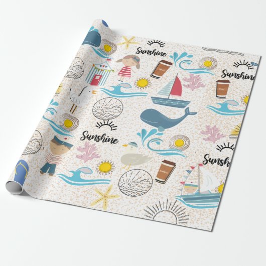 Packpapier für Strandtage (Ungerollt)