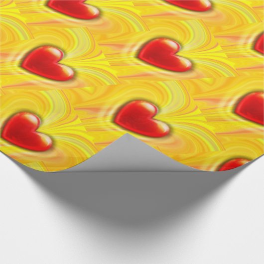 Packpapier. Geschenkpapier aus flüssigem Lava-Herz (Ecke)