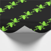Packpapier, grüne Neonfrösche Geschenkpapier (Ecke)