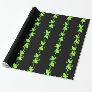 Packpapier, grüne Neonfrösche Geschenkpapier