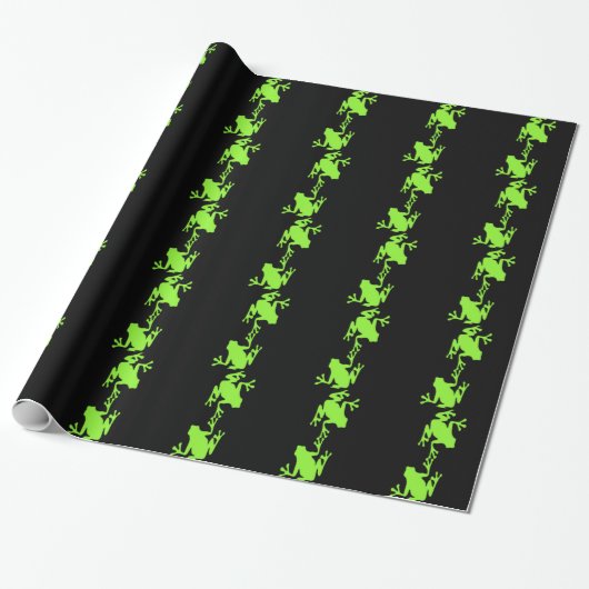 Packpapier, grüne Neonfrösche Geschenkpapier (Ungerollt)