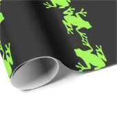 Packpapier, grüne Neonfrösche Geschenkpapier (Rolleneckpunkt)
