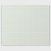Packpapier-grüne Tupfen auf Weiß Geschenkpapier (Flach)