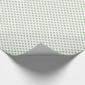 Packpapier-grüne Tupfen auf Weiß Geschenkpapier (Ecke)