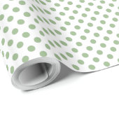 Packpapier-grüne Tupfen auf Weiß Geschenkpapier (Rolleneckpunkt)