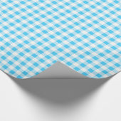 Packpapier, heller Baby-Blau-Gingham Geschenkpapier (Ecke)