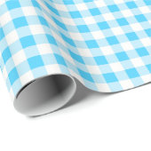 Packpapier, heller Baby-Blau-Gingham Geschenkpapier (Rolleneckpunkt)