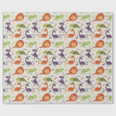 Packpapier - Kinder Liebe Dinosaurier (Flach)