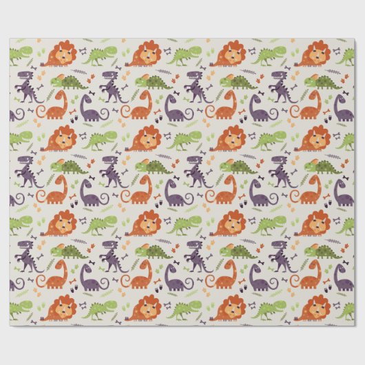 Packpapier - Kinder Liebe Dinosaurier (Flach)