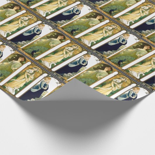 Packpapier Kunst Nouveau Damen-Birds Swan Peacock (Ecke)