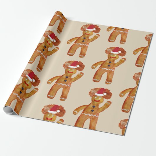 Packpapier-Lebkuchen-Mann Geschenkpapier (Ungerollt)