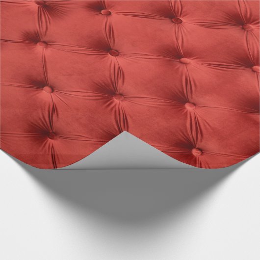 Packpapier mit Baumwollsamt roter capitone (Ecke)