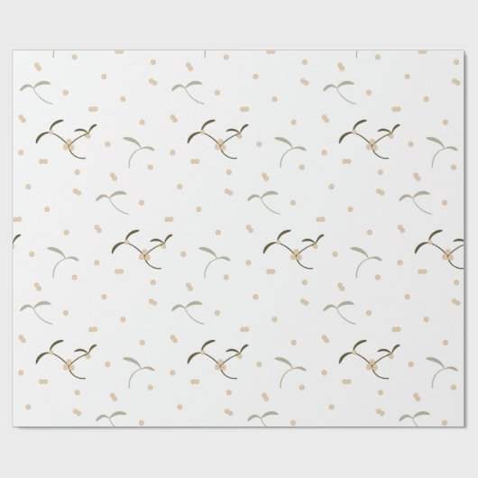 Packpapier mit einem Mistelmuster (Flach)