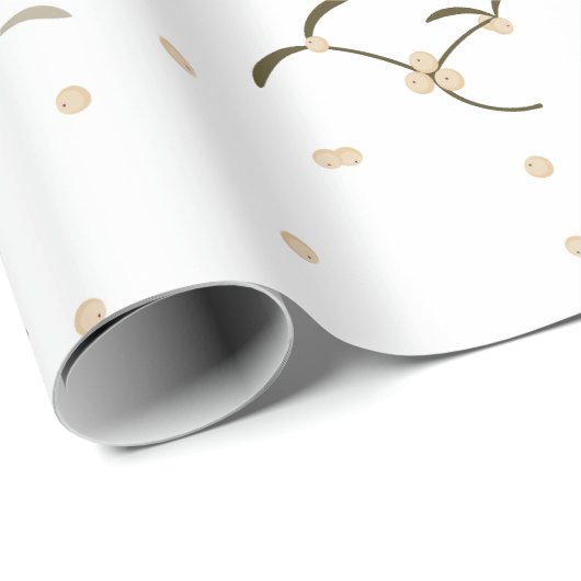 Packpapier mit einem Mistelmuster (Rolleneckpunkt)