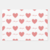 Packpapier mit Herzen und Zitat "I Liebe you" Geschenkpapier Set (Vorderseite 3)