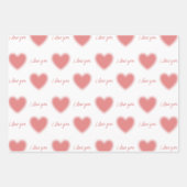 Packpapier mit Herzen und Zitat "I Liebe you" Geschenkpapier Set (Vorderseite 2)